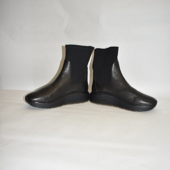 STUART WEITZMAN EVONNA BOOT PLATFORM SOCK  LEATHER STRETCH BLACK  8 (P19) - Picture 6 of 11